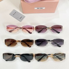 Miu Miu Sunglasses MU 8065 Gold/Gradient Brown Lens 61-17-128mm New With Case