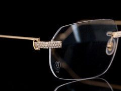1.20ct VVS Moissanite Sunglasses Iced Out Diamond Bling Rimless Jewelry Gold