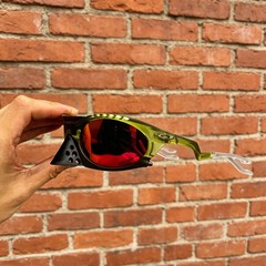 Oakley Plantaris Travis Scott OO9437 Sunglasses Clear Green Frame Ruby Lenses