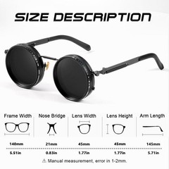 Polarized Round Sunglasses ND9 Adjustable Dimming Men Women Retro Punk