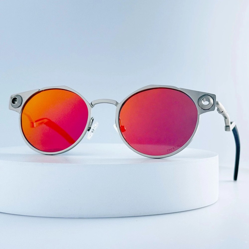 Oakley Deadbolt OO6046 Satin Chrome Fire Iridium Titanium SunglassesIN BOX