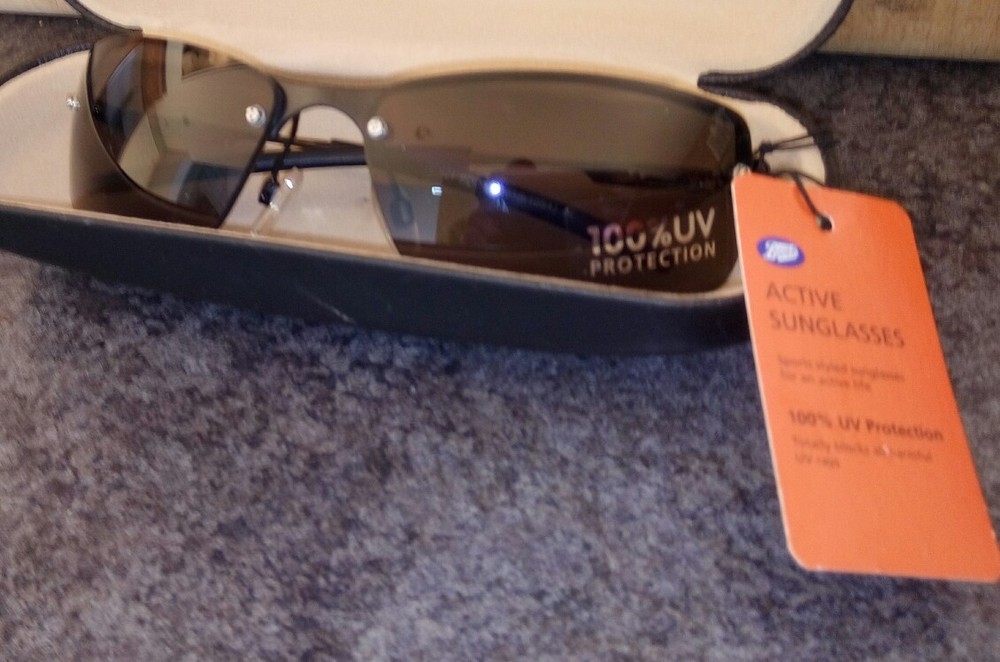 Imported BOOTS Sport Sunglasses Dark Red Frames 100% UVA UVB MSRP $29.99