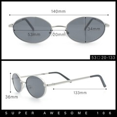 Hipster Classic Oval Hustler Metal Rim Retro Fashion Sunglasses
