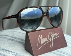 “Original Logo” Maui Jim Tortoise Aviator + Neutral Grey Polarized Sunglasses