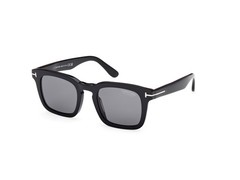 Tom Ford FT0751 01D Dax Acetate Shiny Black Smoke Polarized 50mm Mens Sunglasses