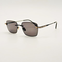 Tom Ford Sunglasses JAKE-02 TF1354 01A Black Rimless Smoke Lens 54-18-145mm