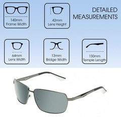 Timberland TB7225 Unisex Sunglasses in Gunmetal Black/Smoke Grey Polarized 64 mm