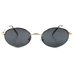 Lot of 2 pairs Classic Retro Fashion Mens Womens Gold Round Oval Sunglasses