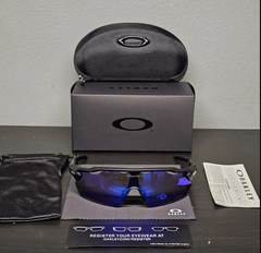 Rare Oakley Radar EV Patn Sunglasses Black Frame Blue Prizm Lenses OO9208（3lens）