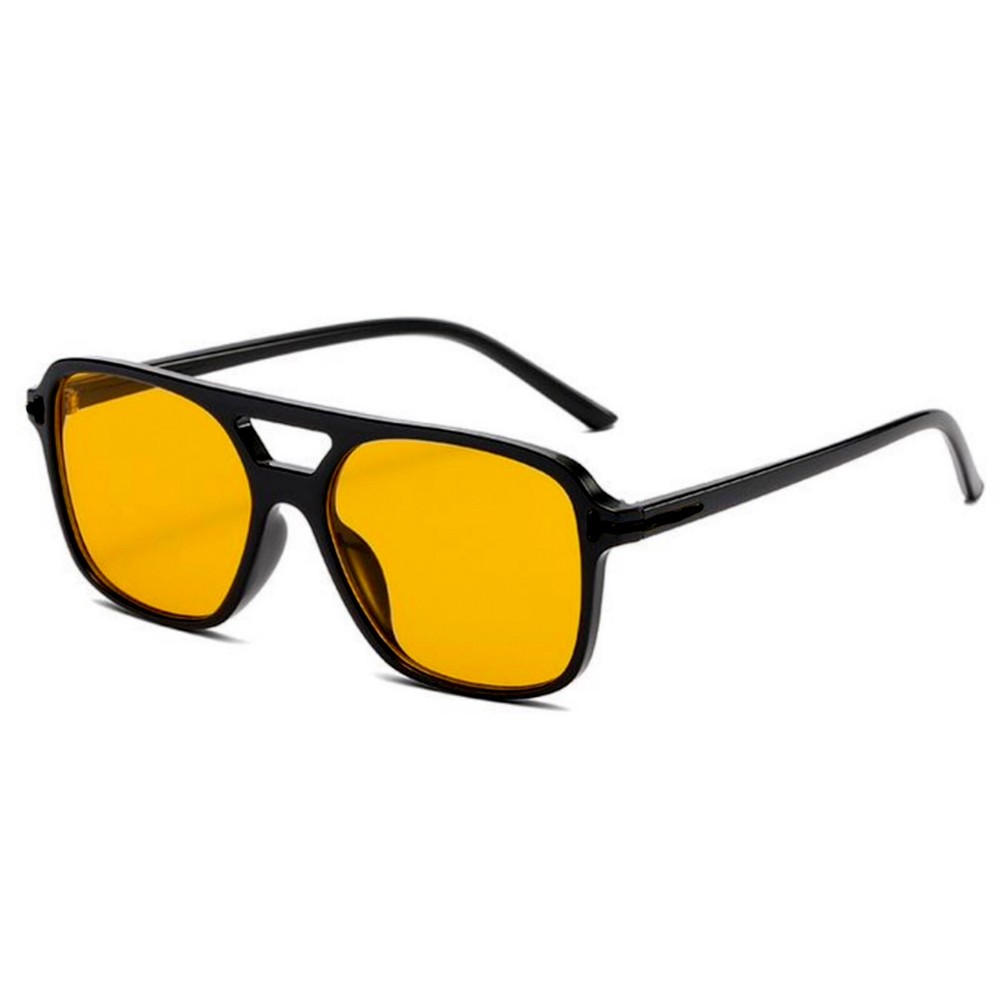 Men Women Trendy Yellow Lens Big Aviator Retro 70’s Oversized Sunglasses