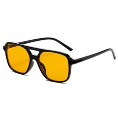 Men Women Trendy Yellow Lens Big Aviator Retro 70’s Oversized Sunglasses