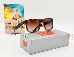 Ray-Ban Justin RB4165 54mm Matte Tort Polarized Sunglass Rubber Gray-Brown Frame