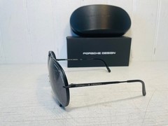 PORSCHE DESIGN P8478 Iconic Black Frame w 69mm Oversized Black Lens Aviator $540