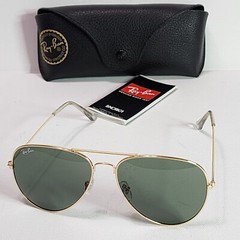 Ray Ban RB3025 Aviator Large Metal 55-14-135 Gold Frame/Green Lens Sunglasses