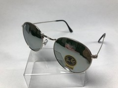 Ray-Ban RB3447 Round Silver Frame Silver Lens Sunglasses