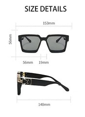 Millionaire Sunglasses For Men Vintage Square Fashion Glasses Luxury Retro Sungl