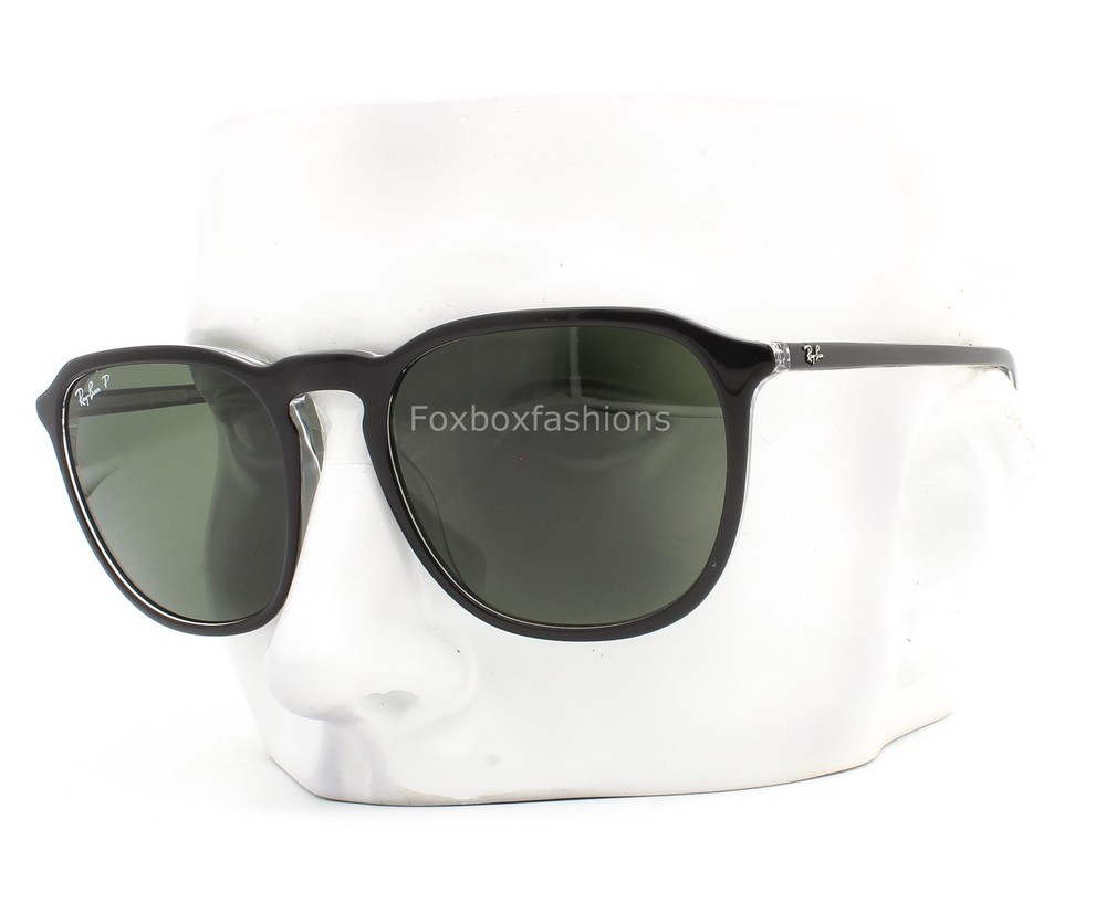 Ray-Ban Sunglasses RB 2203 919/58 Polished Black on Clear Polarized Glass w/case