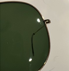 Ray-Ban RB3026 Aviator Sunglasses Gold Metal Frame Green Tinted Glass 136mm