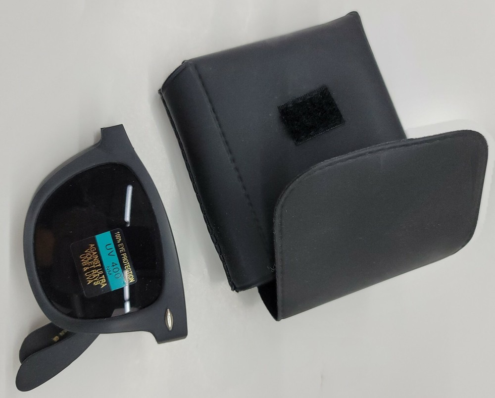 Folding Foldable Sunglasses 80’s Classic Square Horn Rim Shades with Case