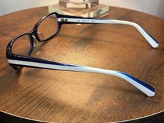 Zoff Square Thick Navy Frame White Glasses