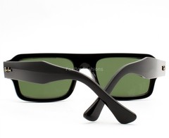 Ray-Ban Lukas Sunglasses RB 4454 6677/31 Polished Black Green Glass 56mm w/case