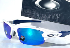 Oakley FLAK XXS YOUTH Matte White PRIZM Sapphire Blue Lens Sunglass OJ9008-07