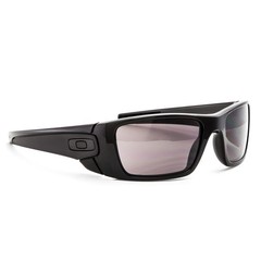 Oakley Fuel Cell Sunglasses OO9096-01 Polished Black Frame Warm Grey Lens