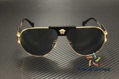 VERSACE VE2252 100287 Gold Dark Grey 63 mm Men’s Sunglasses