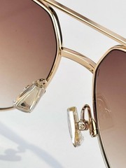 Bottega Veneta BV1465S Gold Aviator Sunglasses Brown Gradient 60-19-140