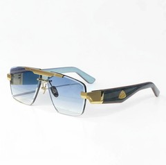 MAYBACH The President II Gold Blue Wood / Blue Gradient 140 Unisex Sunglasses.
