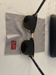 Ray-Ban Clubmaster 3016 Unisex Sunglasses Black And Gold