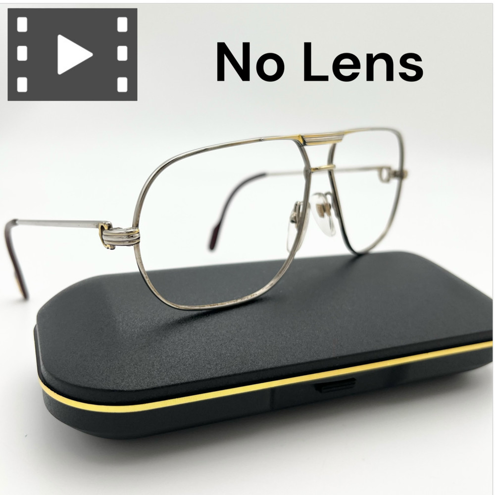 Cartier Vendome Trinity sunglasses 90s 62-12-140 silver Flame vintag No lens JP