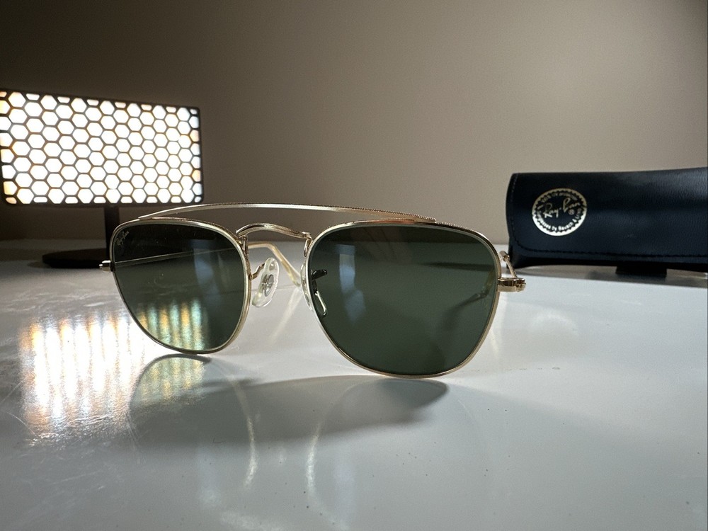New Ray Ban Sunglasses Round Oval Gold Bausch And Lomb W1344 Arista B&L