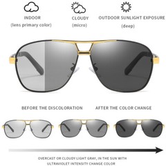 HD Polarized Photochromic Sunglasses Men Chameleon Driving Sport Glasses Eyewear