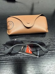Ray-Ban RB3362 Cockpit Aviator Sunglasses 002/58 Polarized Black 59mm w/ Case