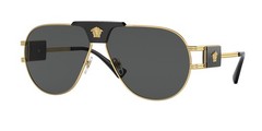 VERSACE VE2252 100287 Gold Dark Grey 63 mm Men’s Sunglasses