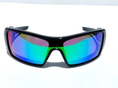Oakley OIL RIG polished BLACK POLARIZED Galaxy JADE Mirror lens Sunglass 9081