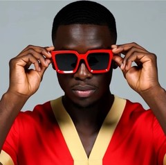 Men Sunglasses Fashion Black Oversize Big Designer Square Rapper Rap Black Retro