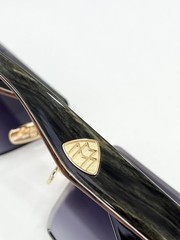 New MAYBACH THE VISIONIST I Black Horn Gold Lavender Gradient Rimless Sunglasses