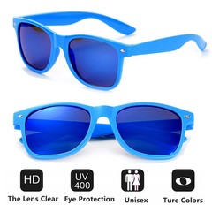 Eyegla Sunglasses unisex adults, Black /Colorful Frame+mix Mirror Lens 8 Pack