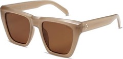 SOJOS Vintage Oversized Square Cat Eye Polarized Sunglasses for Women Brown