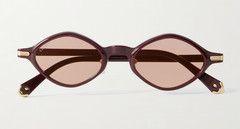 Cartier CT0540S Premiere de Cartier Geometric Sunglasses Burgundy-Gold/Pink lens