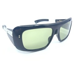 Vintage GH Japan Fisherman Glasses Black Polarized Sunglasses Green Yellow Lens