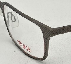 Tumi Mens Gunmetal / Stainless Steel Rectangle Eyewear Frame T106. 52mm