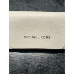 Michael Kors Cream Leather Sunglasses Case with Logo