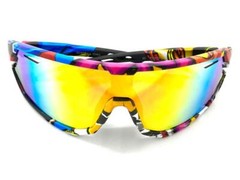 Oversized RETRO SPORTY WRAP Shield Cycling SUN GLASSES Large Big Graffiti Frame