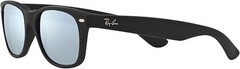Ray-Ban RB2132 622/30 55mm New Wayfarer Rubber Black Silver Flash Sunglasses