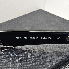 Prada Sunglasses Black Glossy Rectangle Square PR16MV VPR 16M 1AB-1O1 53mm