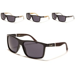 LOCS Sunglasses Dark Lenses Plastic Frames PU Wood Legs Retro Hardcore Shades.
