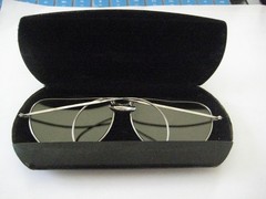 American Optical AO Unknown Aviator Pilot Sunglasses Silver Frame With Case